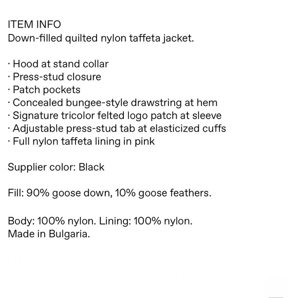 Moncler Black Bardanette Down Jacket Size 0 - Picture 6 of 15